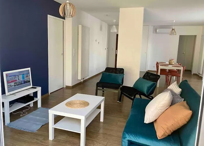 Daire Quai Sud - Gare, 100 M2, Parking, Wifi, Superette, Lave Linge